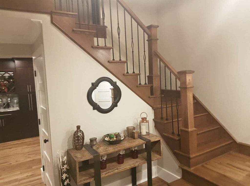 birch staircase and railing